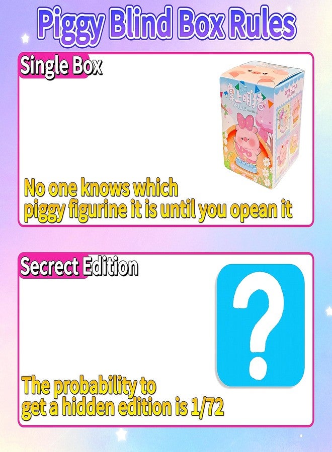 EVDERS 1Pcs Piggy Blind Box Figures - Cartoon Pig Series Blind Boxes Mystery Box Cute Resin Animal Collectible Figurines for Home Desktop Decorations Fairy Garden (Single Box) - Image 3